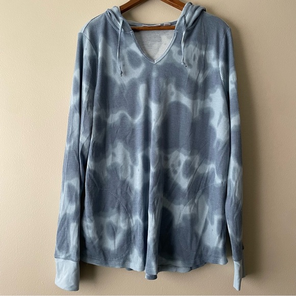 Crystal Wash Blue Tie Dye Matching Hoodie Track Set Women's Size L - Picture 1 of 11